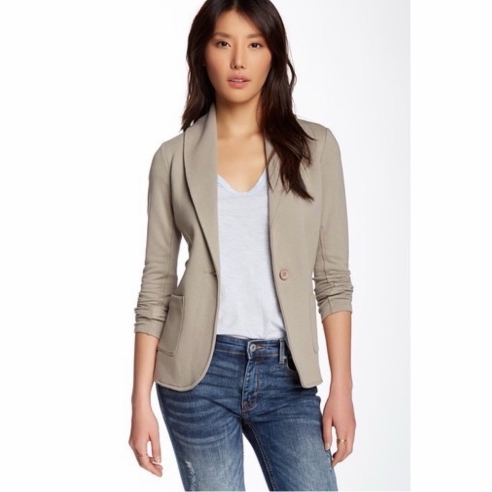 Standard James Perse Taupe Shawl Collar Sweater Blazer Office Minimalist Large